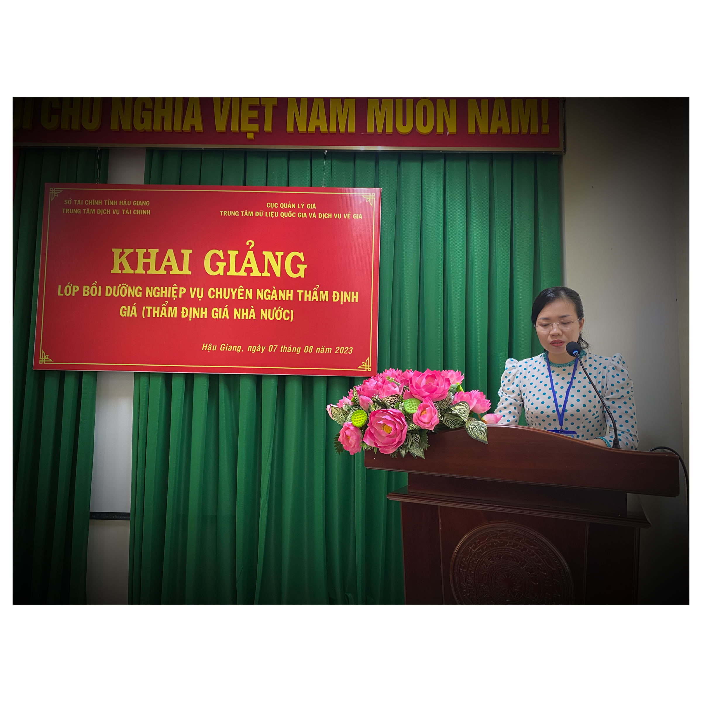 Khai giảng khoá Bồi dưỡng nghiệp vụ chuyên ngành thẩm định giá (thẩm định giá nhà nước) tại tỉnh Hậu Giang